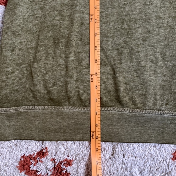 Abound- XL- Hooded Sweatshirt Vest W/ Kangaroo 🦘 Pocket- Acid Wash Olive Green - Picture 7 of 8